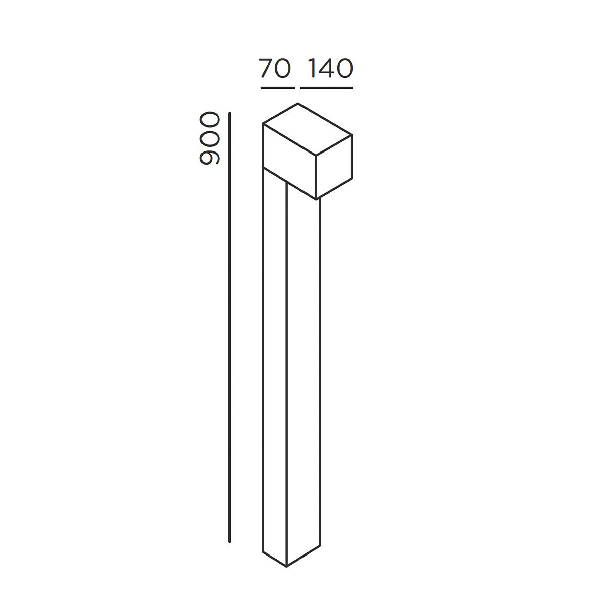 como Pollerleuchte, H: 90 cm, Deep Black