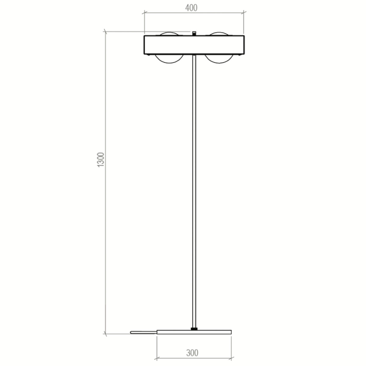 Kernel Stehleuchte, H: 125 cm, 2-flammig, Weiß