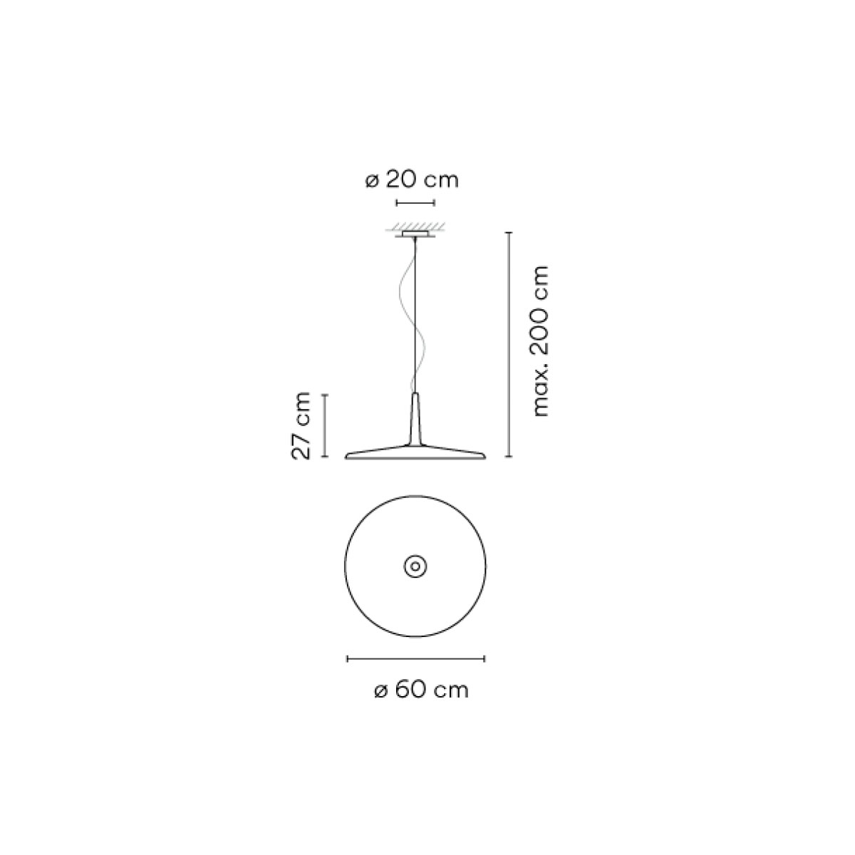 Skan 0275 Pendelleuchte, Ø: 60 cm, Grün, DALI, Warmweiß 3000K