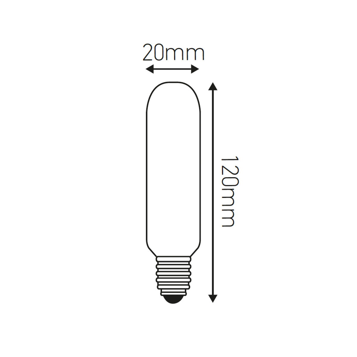 Tube T20 LED filament 4W E14 2700K 400lm clear dimmbar