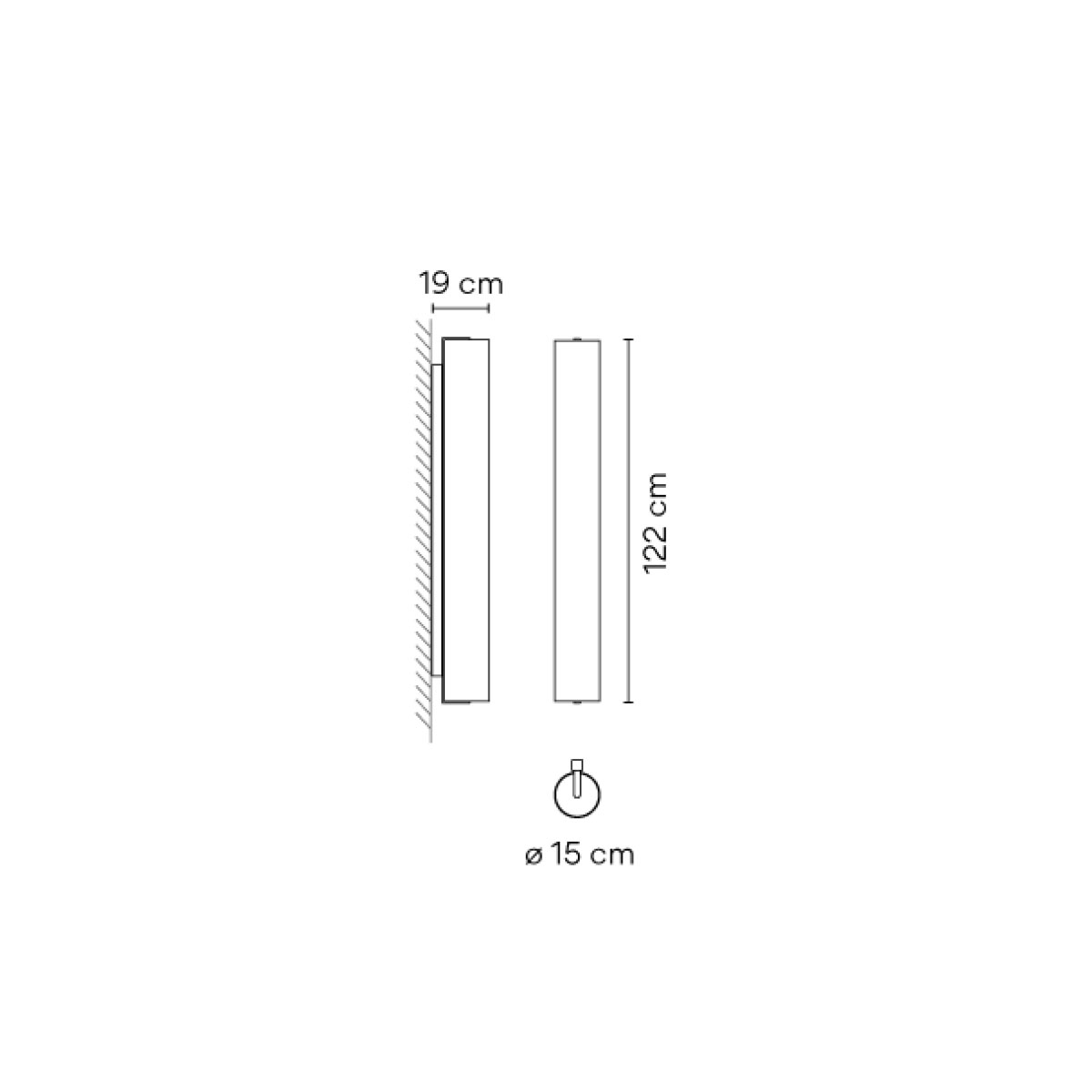 Kontur 6446 Wandleuchte, H: 122 cm, Extra-Warmweiß 2700K, Casambi