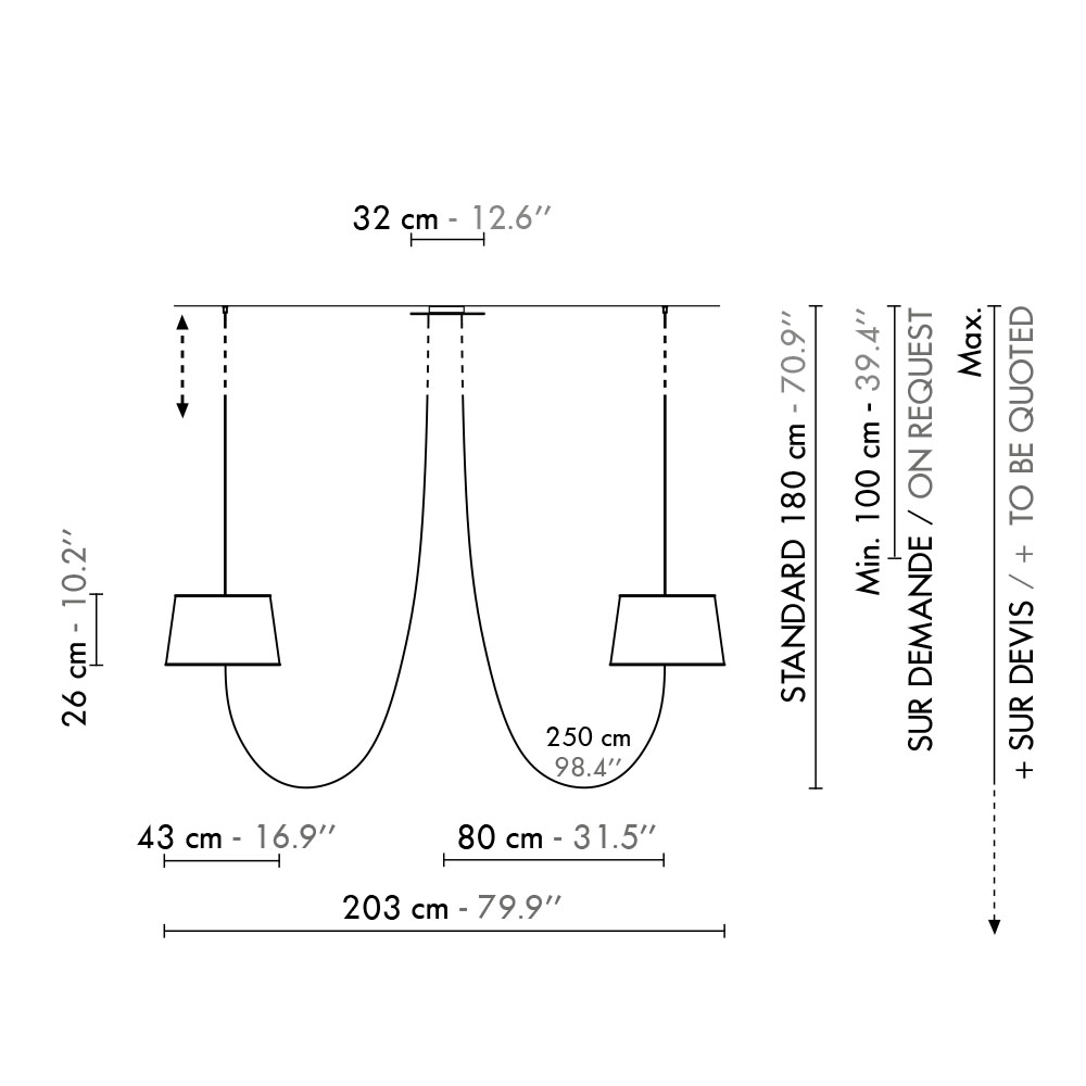 Nuage Kronleuchter Large 6-flammig Ø: 203 cm, Weiß