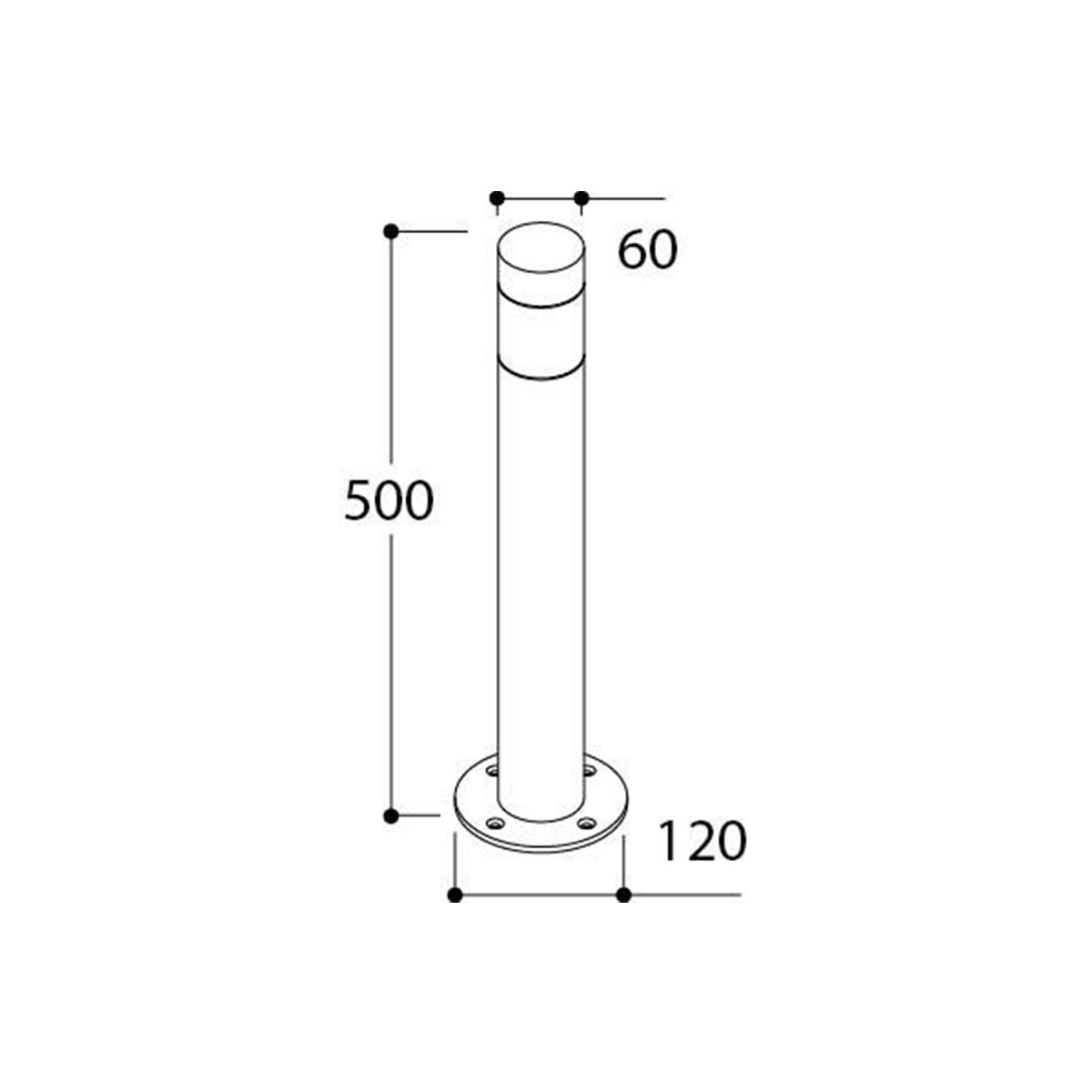 Tootem 500 Beacon Pollerleuchte, Textured Black, 2700K, H: 50 cm