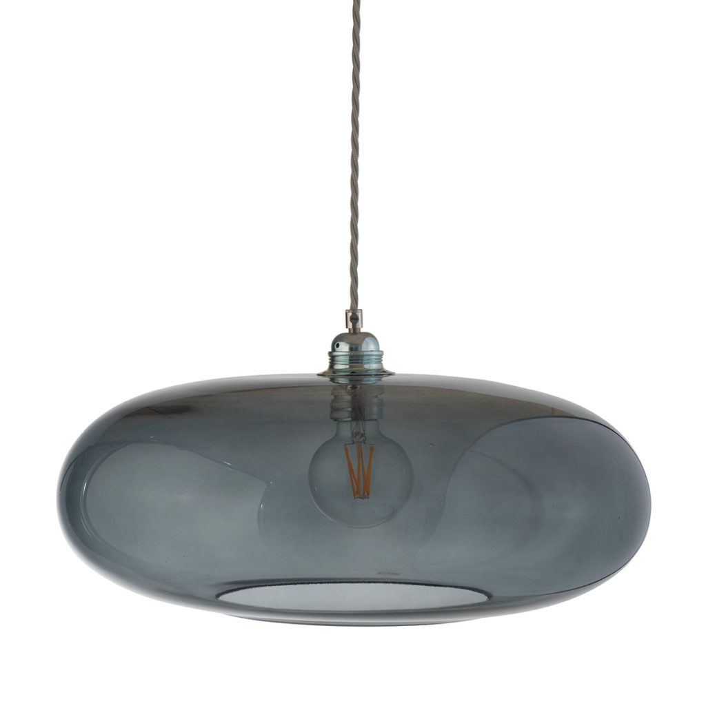 Horizon Pendelleuchte XL Ø 45 cm, Smokey Grey, Silber