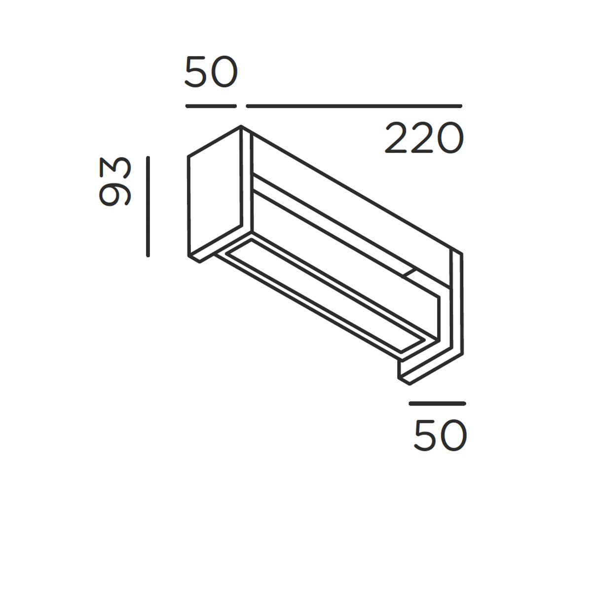 slat one Wand- und Deckenleuchte, H: 5 cm, B: 22 cm, Anthrazit