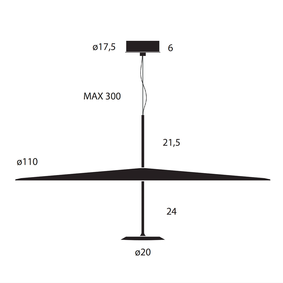 Dot 1100 Pendelleuchte, Ø: 110 cm, Messing eloxiert, Warmweiß 3000K