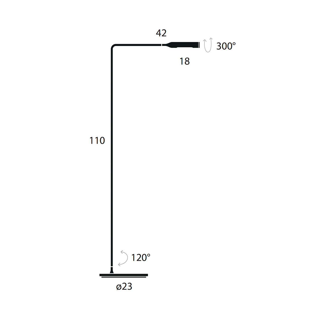 Flo Floor Stehleuchte, H: 110 cm, Weiß matt, Warmweiß 3000K