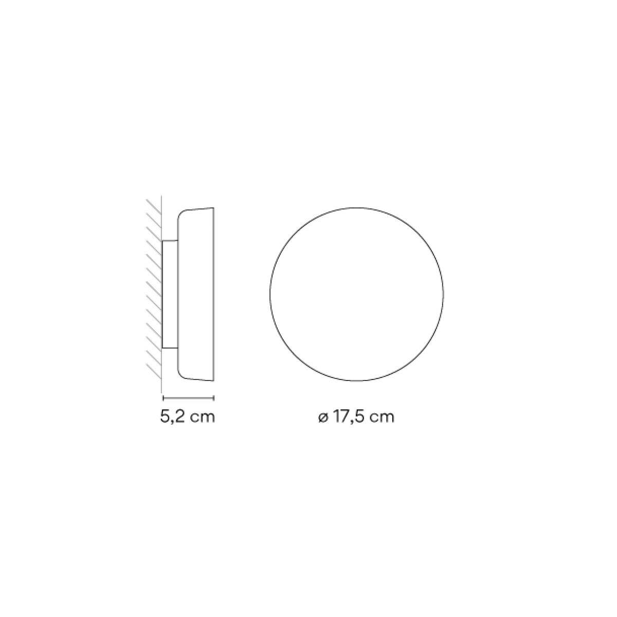 Dots 4675 Wandleuchte, Ø: 17,5 cm, Braun, Triac