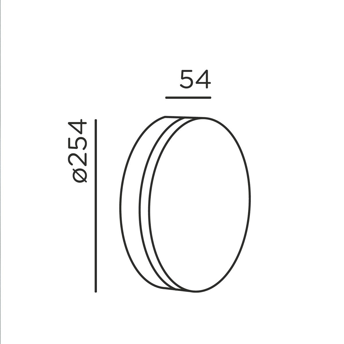 lisc Wand- und Deckenleuchte, Ø: 25,4 cm, H: 5,4 cm, Anthrazit