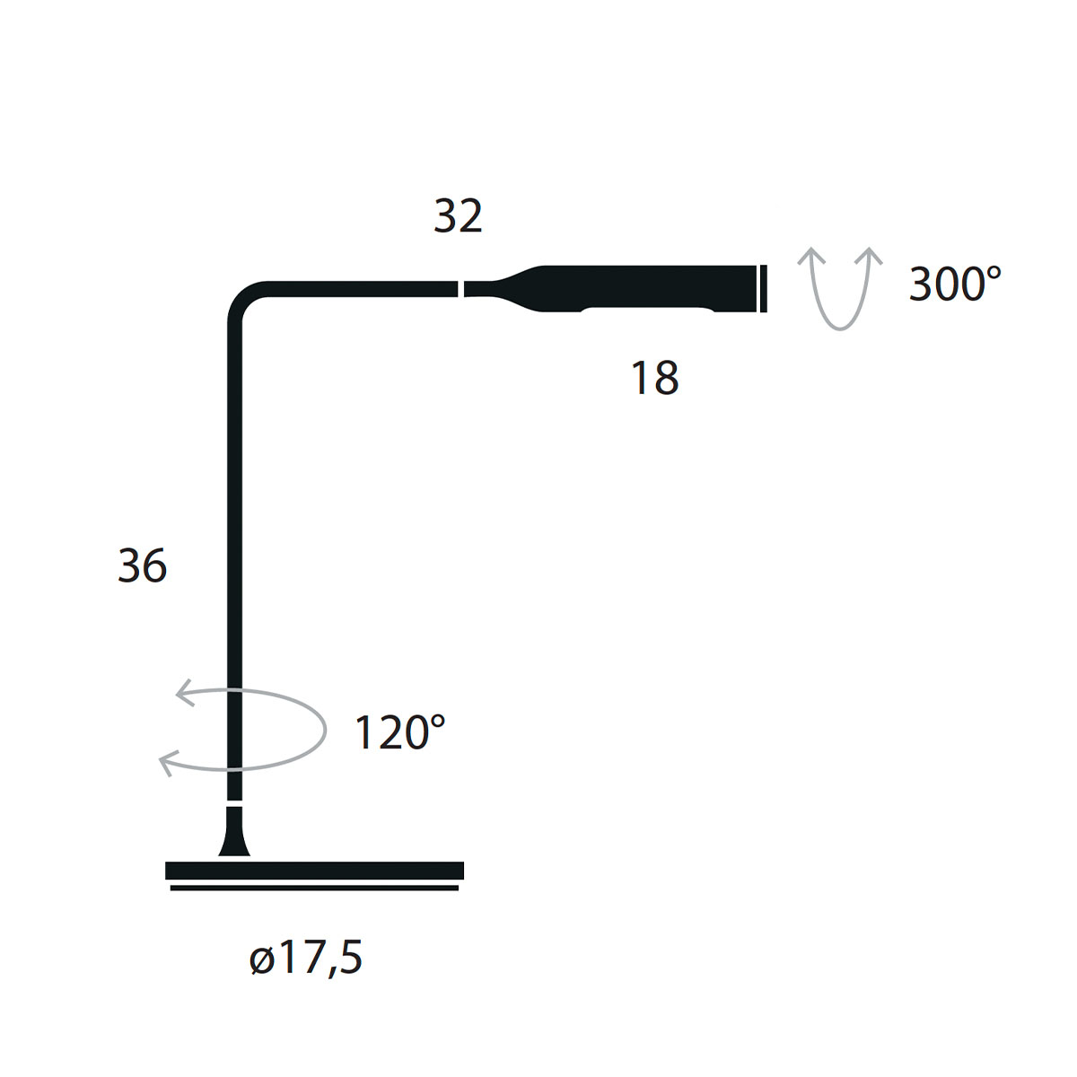 Flo Bedside Tischleuchte, H: 36 cm, Schwarz soft, Extra-Warmweiß 2700K