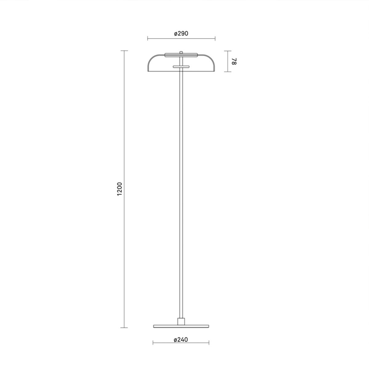 Blossi Stehleuchte, H: 120 cm, Gold & Glas transparent