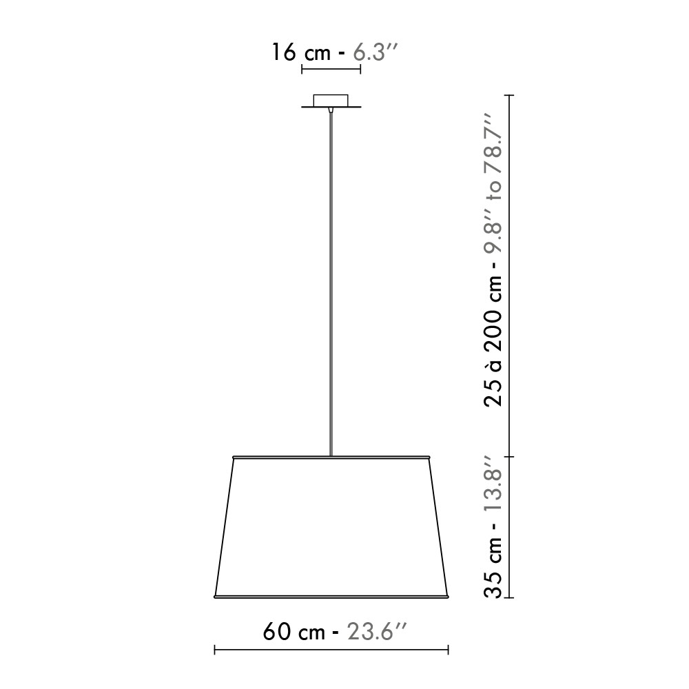 Nuage Pendelleuchte XL, Ø: 60 cm, Weiß/Rand Schwarz