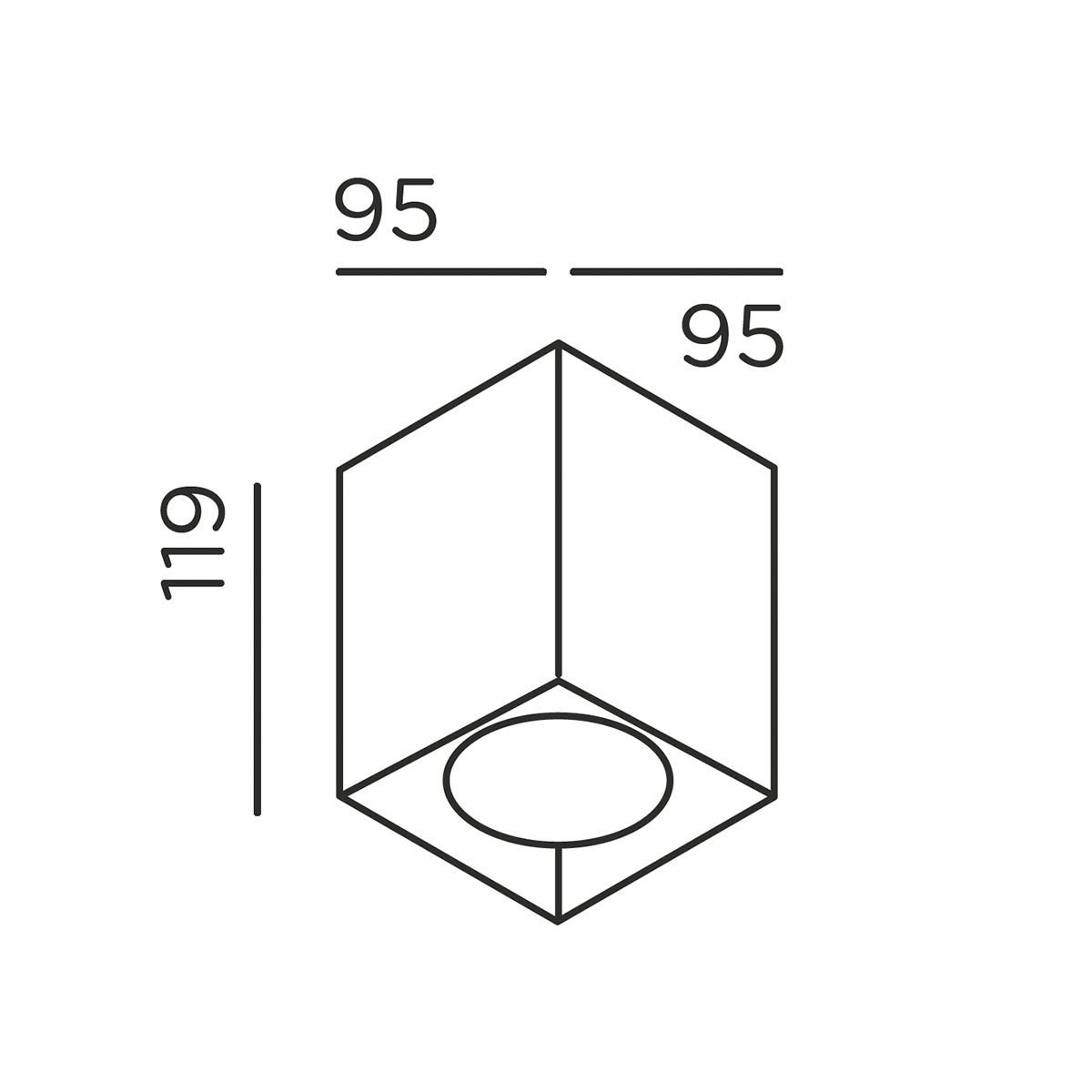 up S Deckenleuchte, B: 9,5 cm, H: 11,9 cm, Pure White