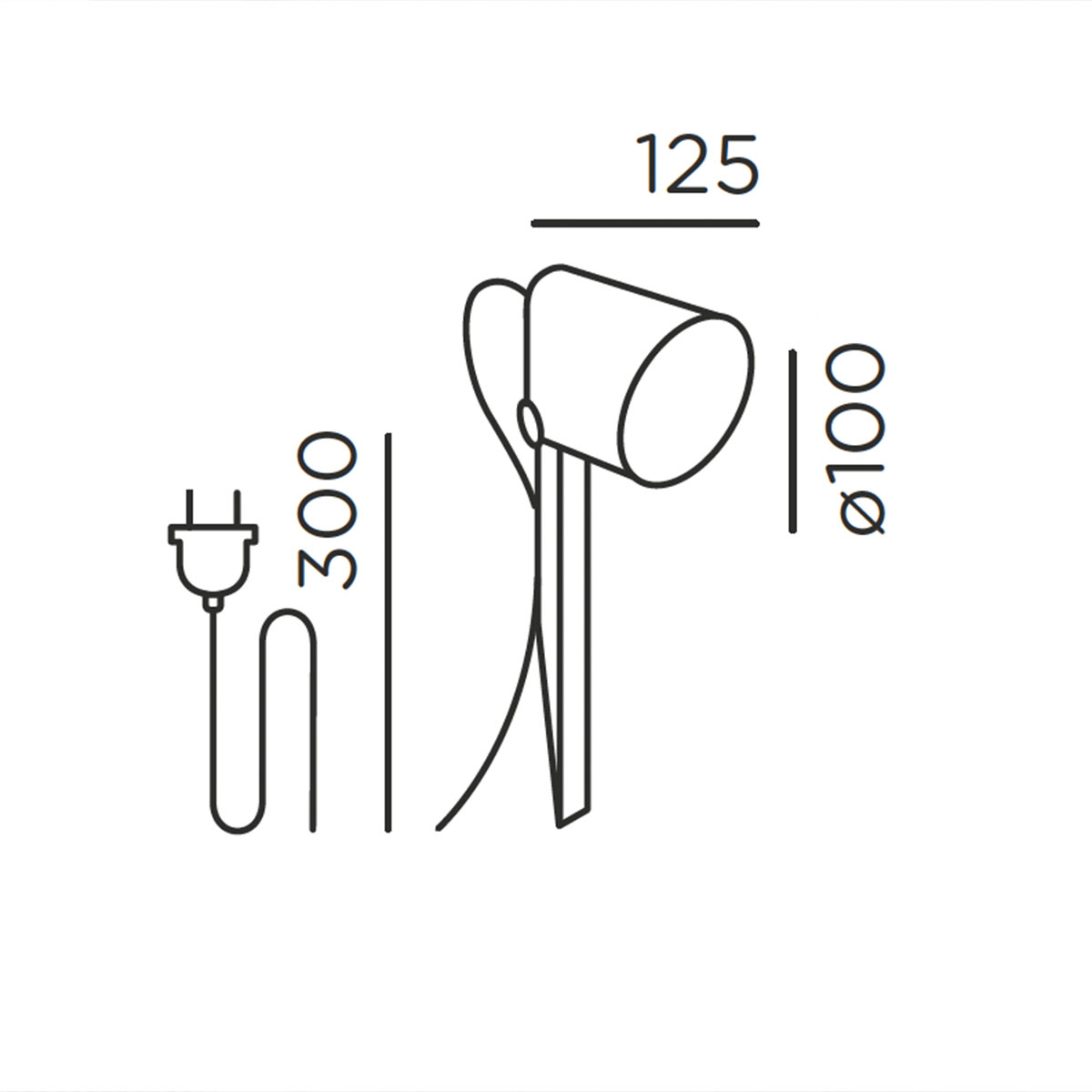 stick Erdspießleuchte, Schuko Stecker, Anthrazit, H: 30 cm