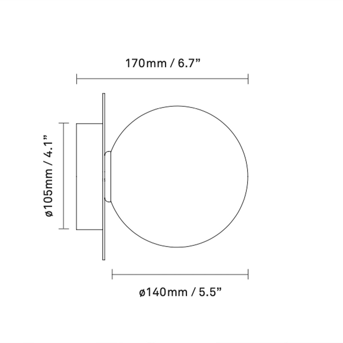 Liila Outdoor Wandleuchte, B: 16,5 cm, H: 16,5 cm, Schwarz, Opalglas