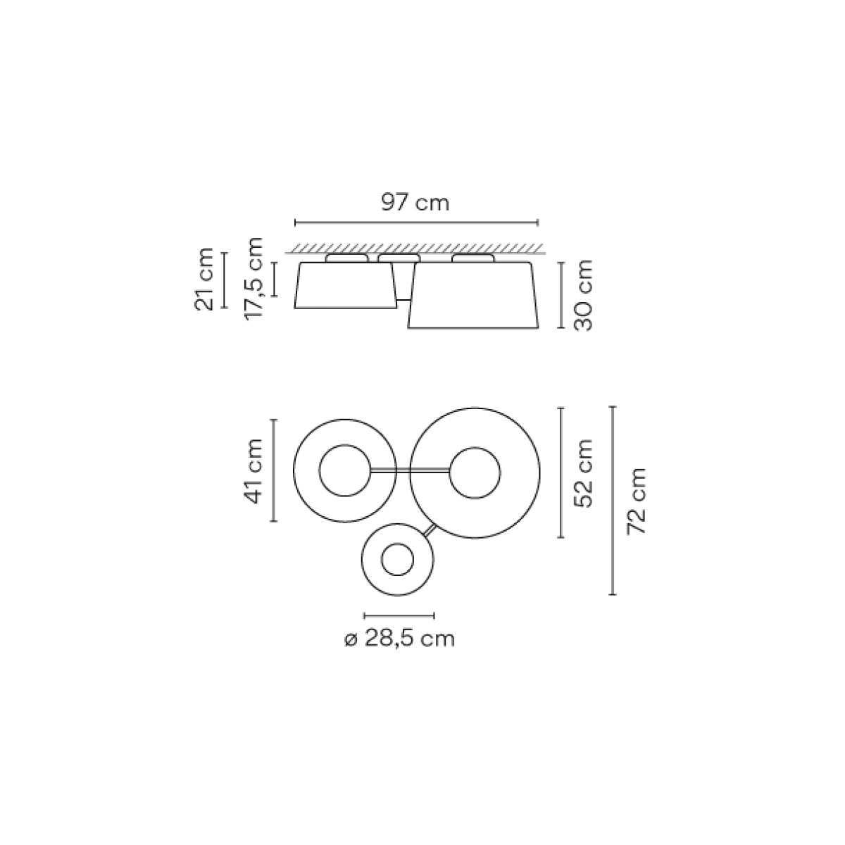 Tube 6115 Deckenleuchte 3-flammig, Weiß, Extra-Warmweiß 2700K