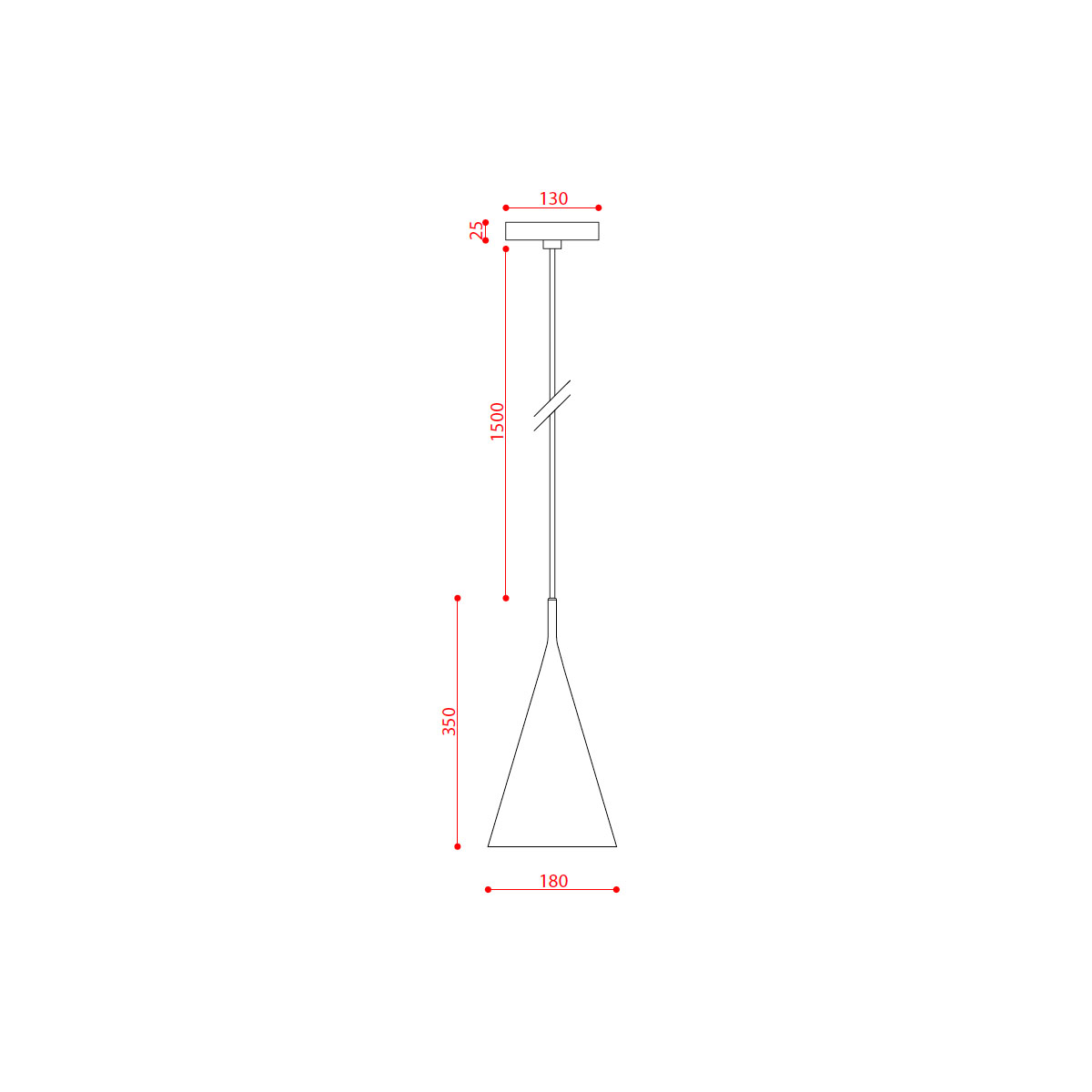 Gordon 561.22 Pendelleuchte, Schwarz Matt Ø: 18 cm