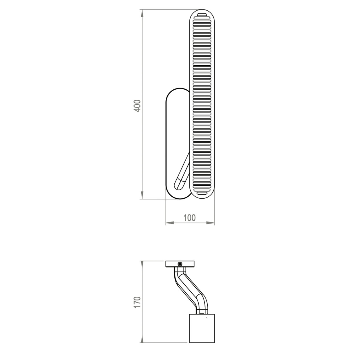 Farol Wandleuchte,  H: 60 cm, 2-flammig, Opalglas